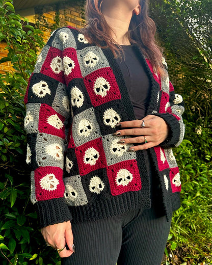 Granny Square Skull Sweater Crochet Pattern