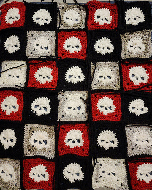 Granny Square Skull Sweater Crochet Pattern