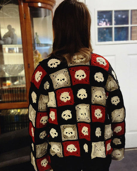 Granny Square Skull Sweater Crochet Pattern