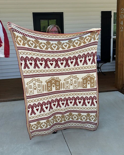 Mosaic Gingerbread Blanket Crochet Pattern