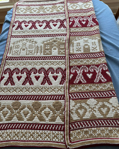 Mosaic Gingerbread Blanket Crochet Pattern
