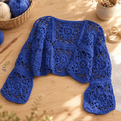 Cornflower Bloom Sweater Crochet Pattern