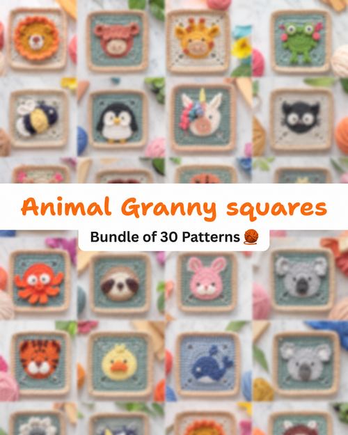 Animal Granny Square Pattern Bundle
