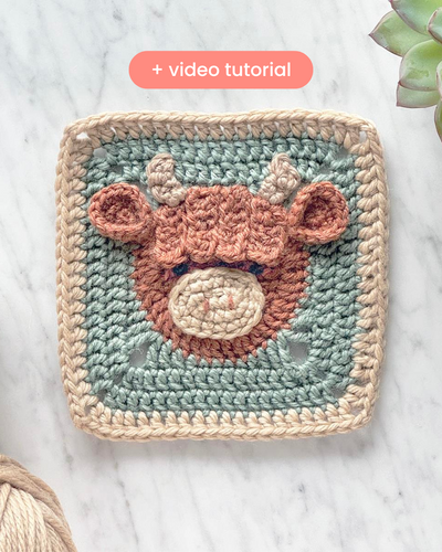 Highland Cow granny square