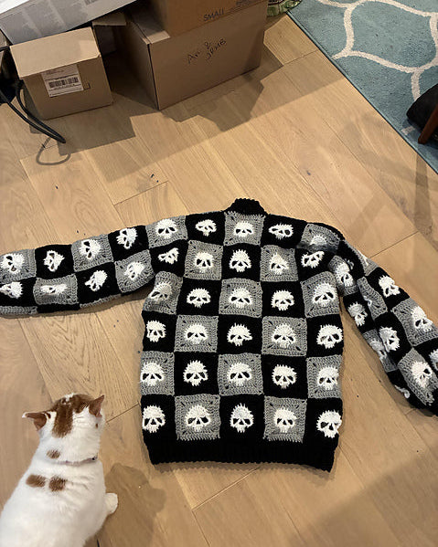 Granny Square Skull Sweater Crochet Pattern