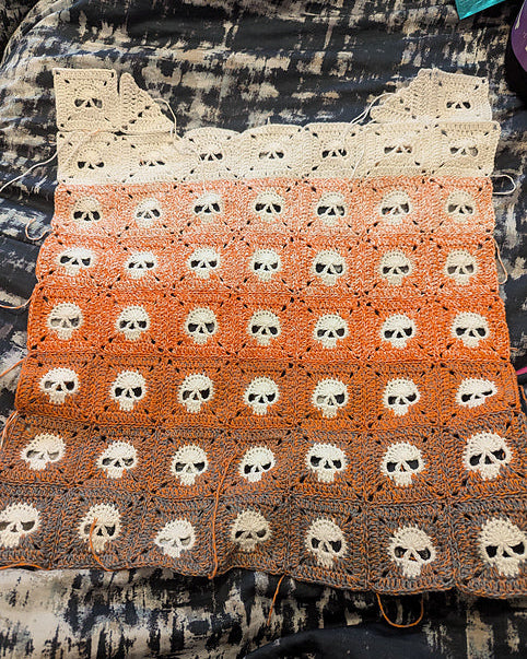 Granny Square Skull Sweater Crochet Pattern